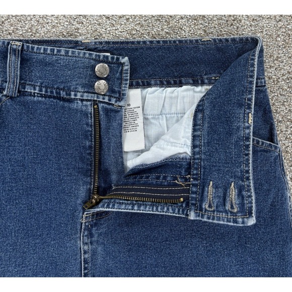 VTG Caribbean Joe Jean Midi Maxi Prairie Skirt Sz 10 Western Cottagecore 90s Y2K - Picture 4 of 9